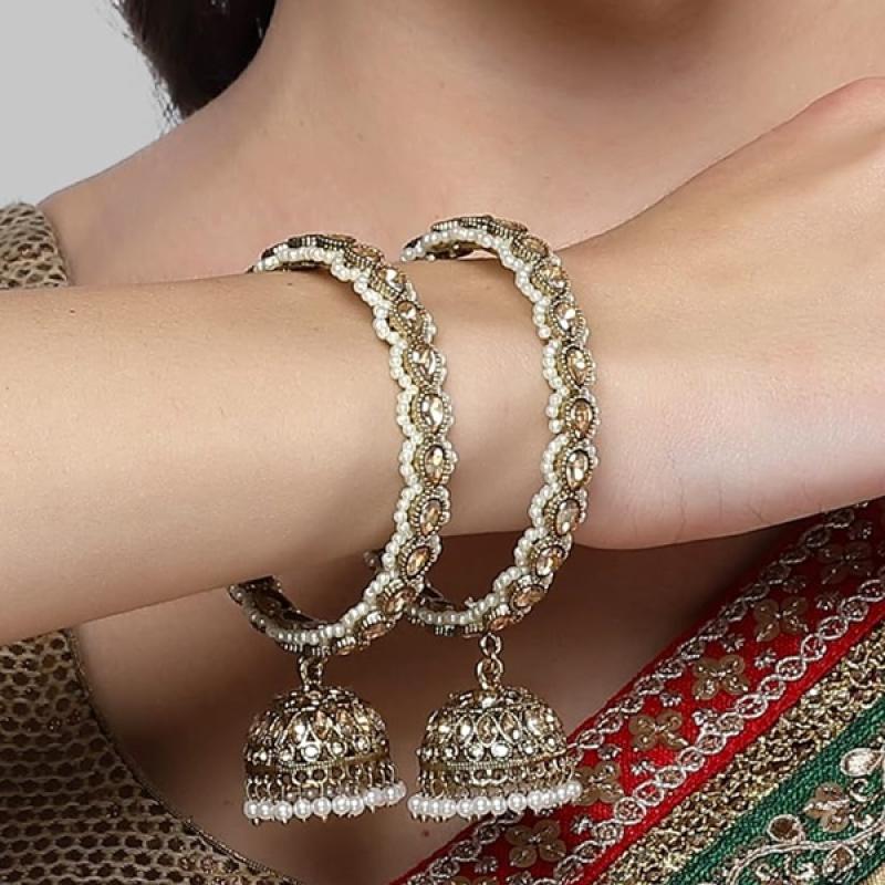 Jhumki Bangles- Polki Bangles- Kundan Bangles