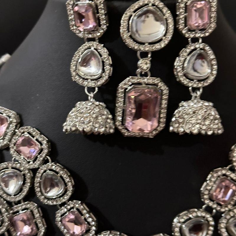 Parineeti Chopra Inspired Bridal Necklace Mint Pink