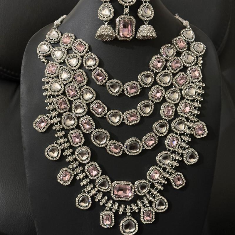 Parineeti Chopra Inspired Bridal Necklace Mint Pink