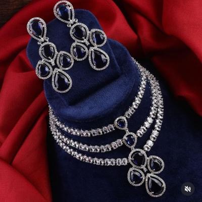 CZ Necklace Set- American Diamond Necklace With earrings