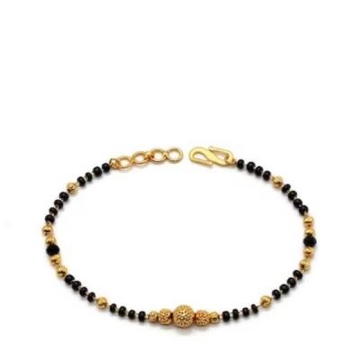 Hand Mangalsutra for women- Wrist Mangalsutra- Black beads Mangalsutra Bracelet