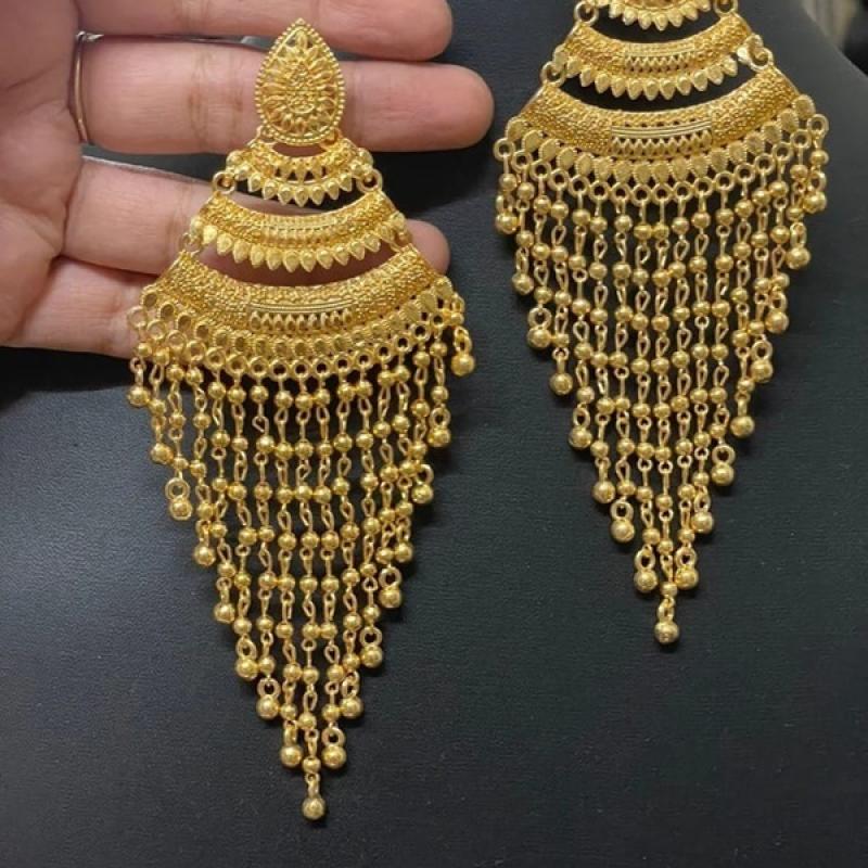 Gold Earrings- Long jhumki- Bridal Earrings