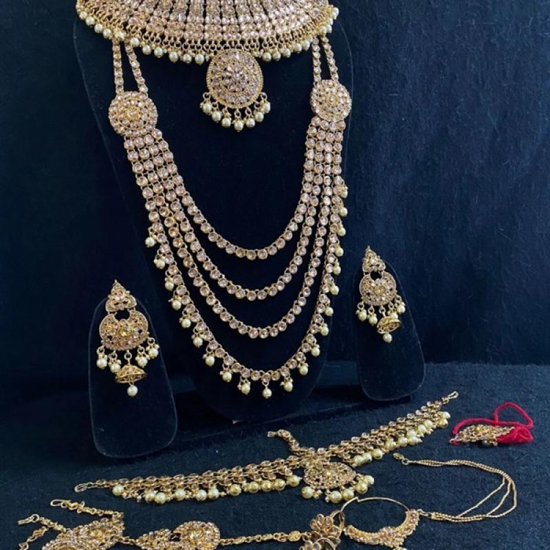 Bridal Set- Wedding Jewellery- Gold Bridal Set with full accessories