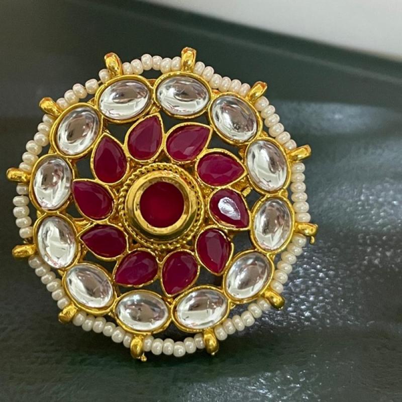 Kundan Statement Ring- Adjustable Ring