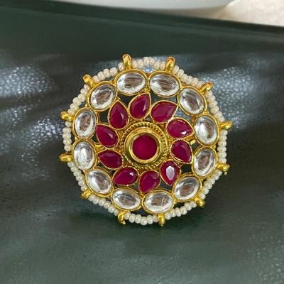 Kundan Statement Ring- Adjustable Ring