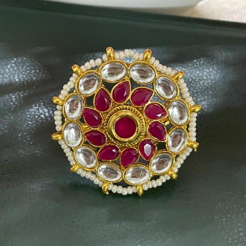 Kundan Statement Ring- Adjustable Ring