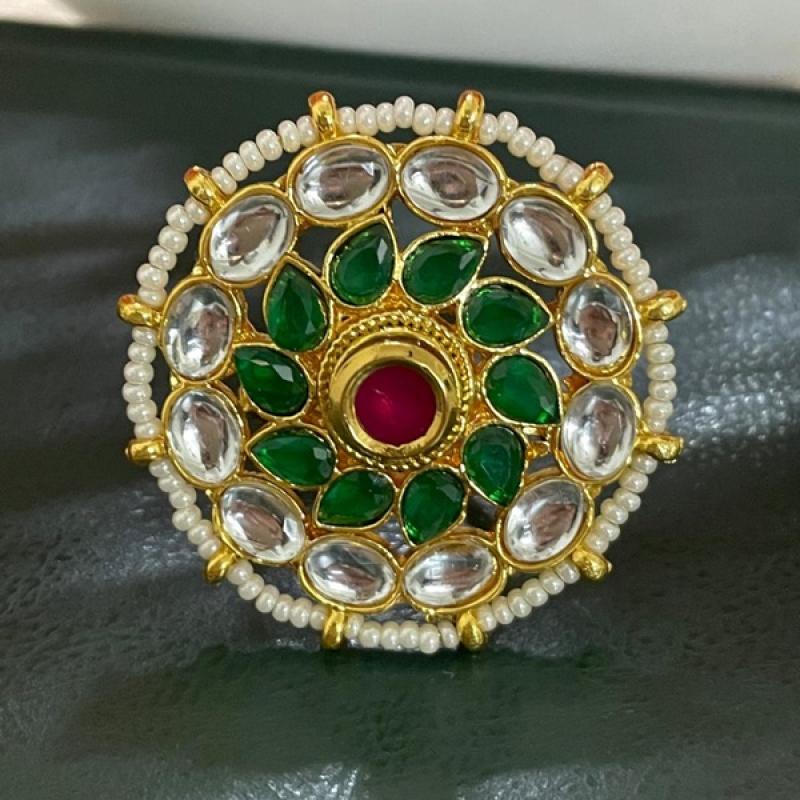 Kundan Statement Ring- Adjustable Ring