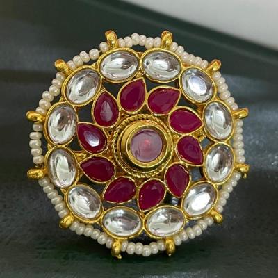 Kundan Statement Ring- Adjustable Ring