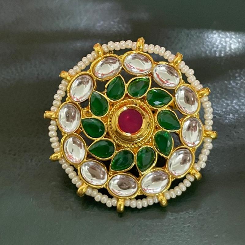 Kundan Statement Ring- Adjustable Ring