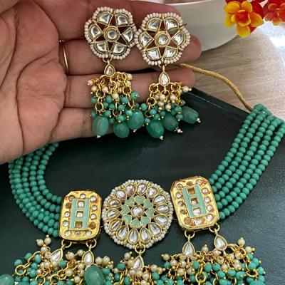 Gold Plated Jadau Kundan Necklace Set