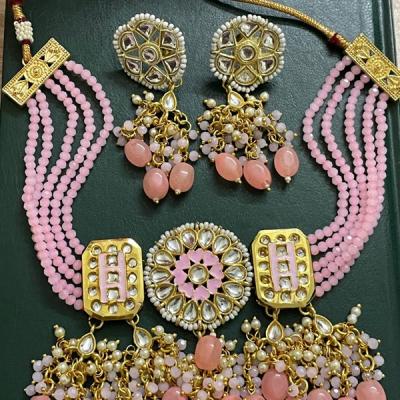 Gold Plated Jadau Kundan Necklace Set