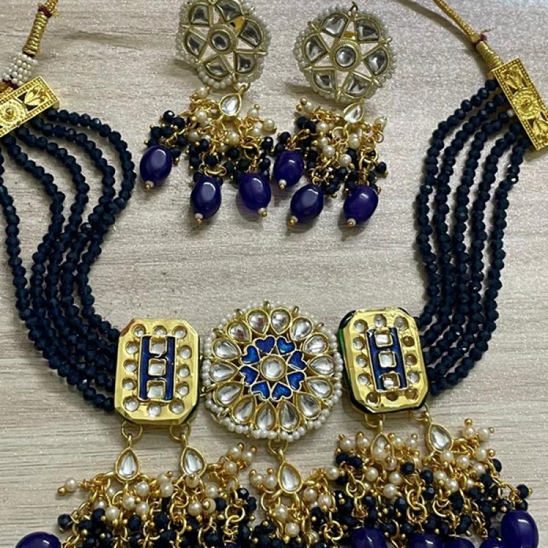 Gold Plated Jadau Kundan Necklace Set