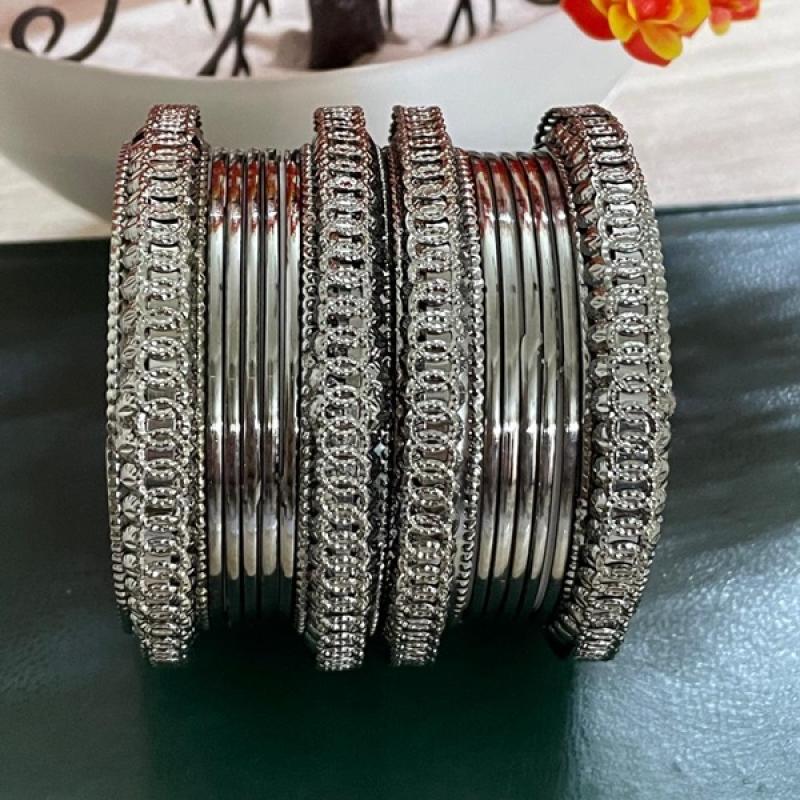 Oxidized Bangles- Silver, Gold Metal Bangles