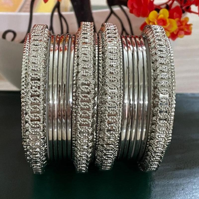 Oxidized Bangles- Silver, Gold Metal Bangles