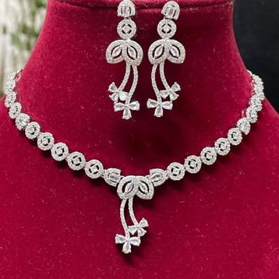 CZ Necklace- American Diamond Necklace Set with earrings