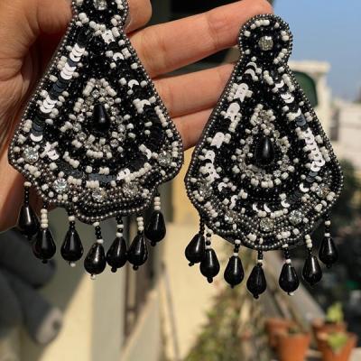 Handwork Earrings-Black & White Earrings- Trendy Jewellery