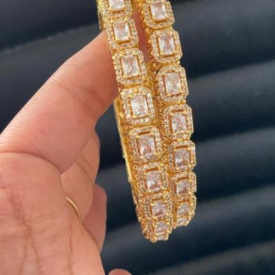 AD Gold Pacheli Bangles- Diamond Studded Gold Bangles