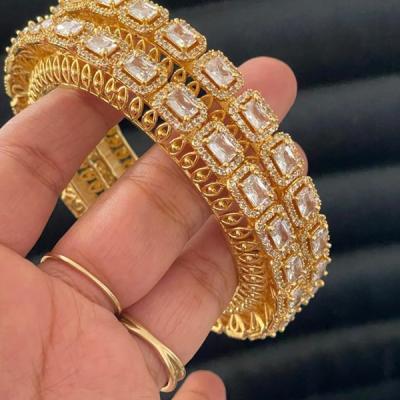 AD Gold Pacheli Bangles- Diamond Studded Gold Bangles