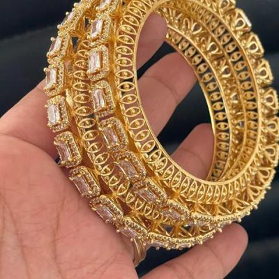 AD Gold Pacheli Bangles- Diamond Studded Gold Bangles