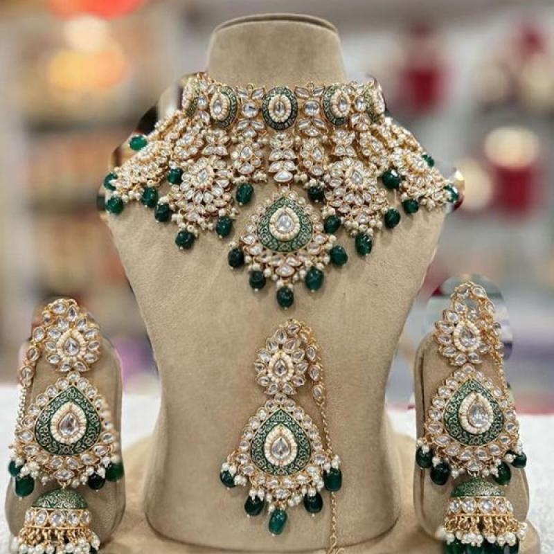 Bridal Jewellery- Wedding necklace Set- Kundan Bridal Set